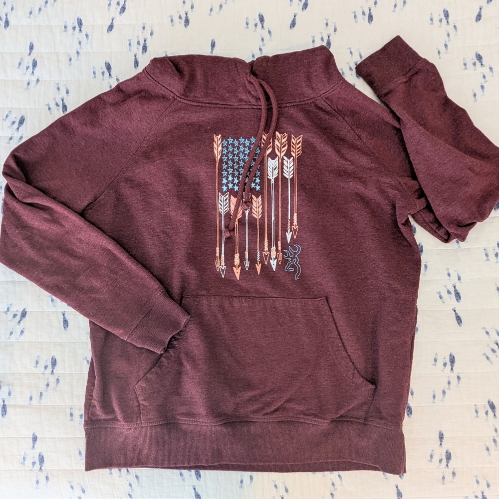 Browning Maroon Hoodie with Arrow Design